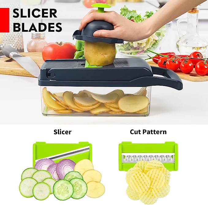12-in-1 Vegetable Chopper & Slicer – Cut, Dice & Slice in Seconds | Fast UAE Delivery 🇦🇪