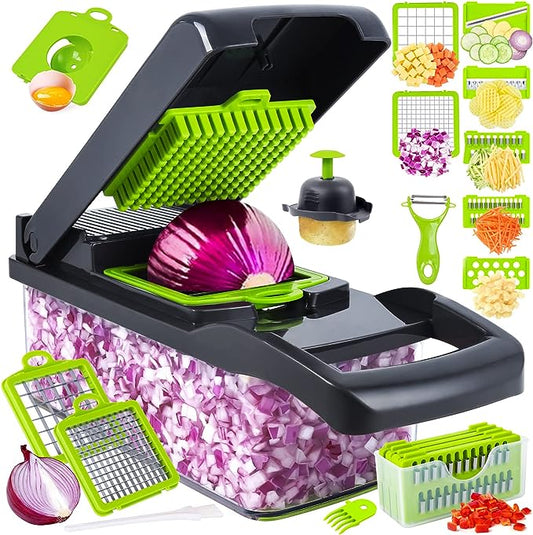 12-in-1 Vegetable Chopper & Slicer – Cut, Dice & Slice in Seconds | Fast UAE Delivery 🇦🇪